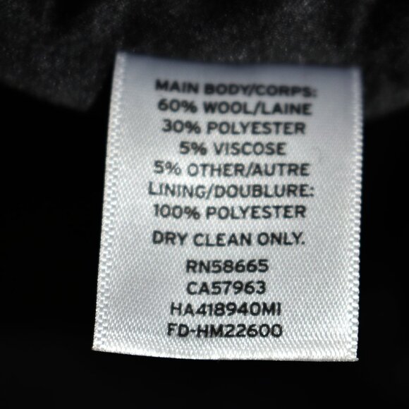 NEW $320 HALOGEN WOOL BLEND Notch Collar TAILORED TRENCH COAT WINTER BLACK - Picture 11 of 11